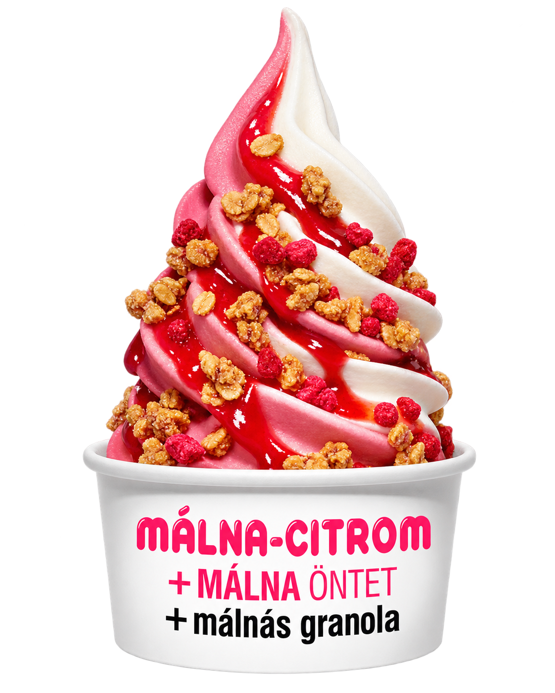 Málna-citrom és málna öntet málnás granolával